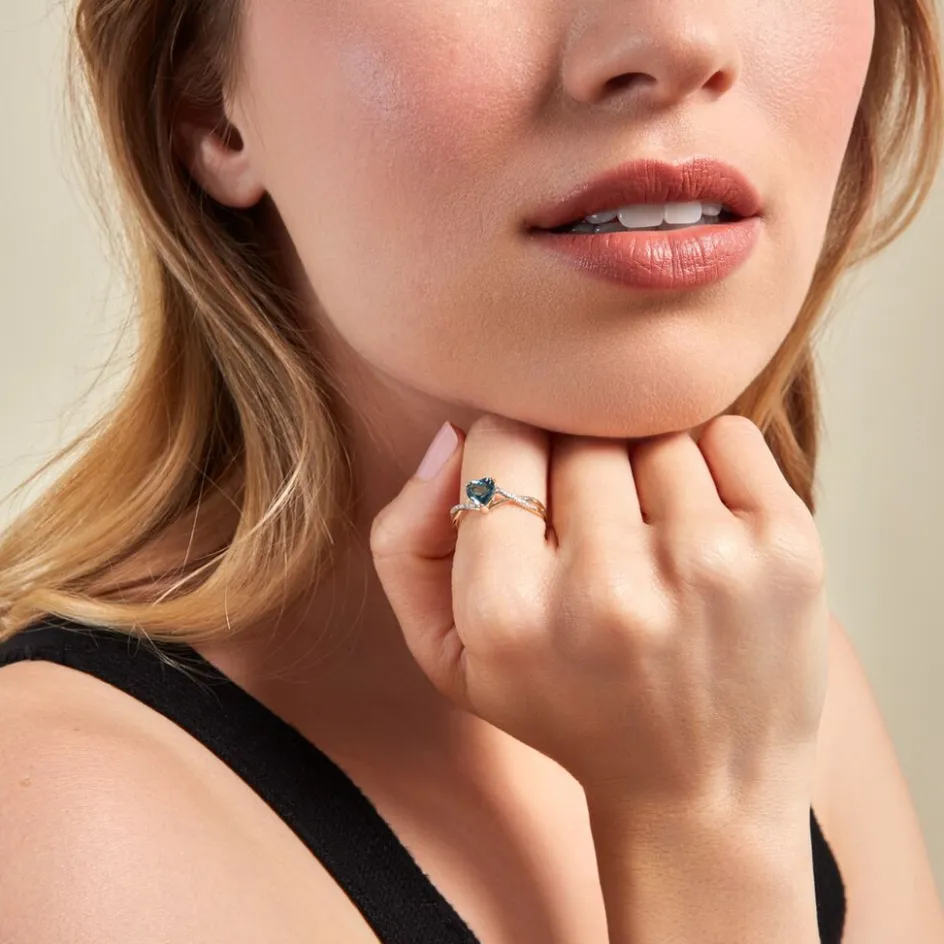 Outlet Histoire d'Or Bague Or Jaune Clothilde Topaze Oxydes De Zirconium or jaune topaze london blue