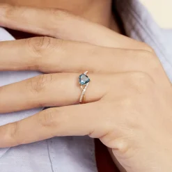 Outlet Histoire d'Or Bague Or Jaune Clothilde Topaze Oxydes De Zirconium or jaune topaze london blue