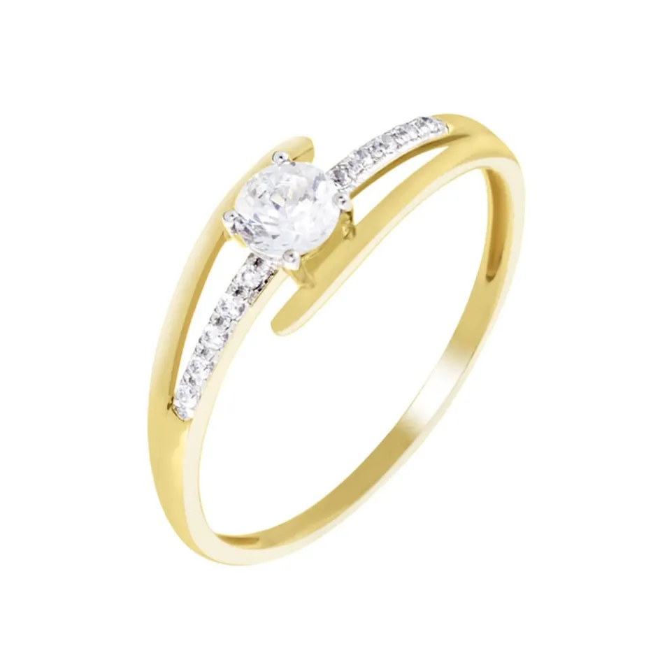 Clearance Histoire d'Or Bague Or Jaune Daegan Oxydes De Zirconium