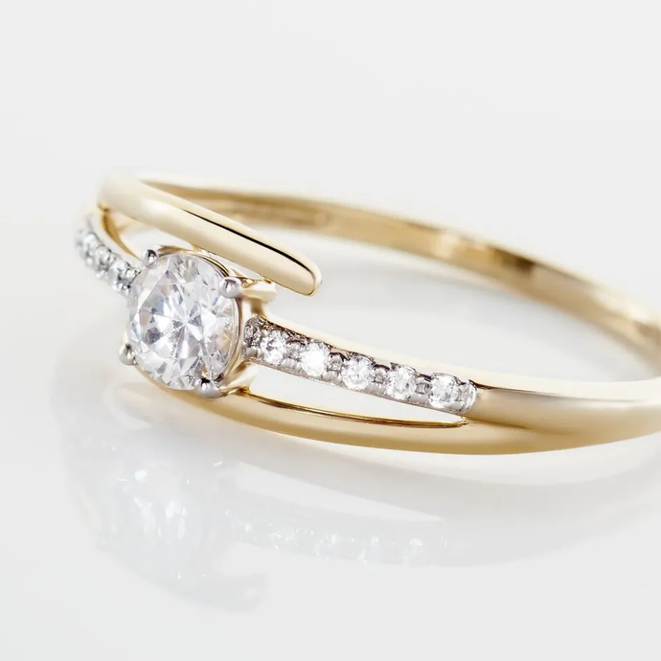 Clearance Histoire d'Or Bague Or Jaune Daegan Oxydes De Zirconium
