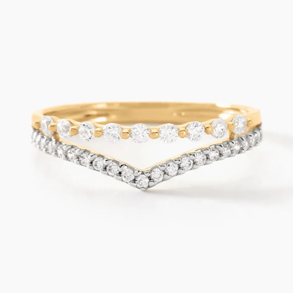 Histoire d'Or Bague Or Jaune Eclat D'etoile Oxyde De Zirconium* Bagues|Bagues Avec Pierre