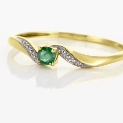 Discount Histoire d'Or Bague Or Jaune Levenez Emeraude