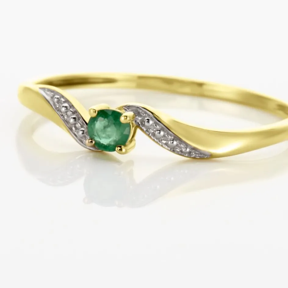 Discount Histoire d'Or Bague Or Jaune Levenez Emeraude