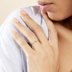 Discount Histoire d'Or Bague Or Jaune Levenez Emeraude