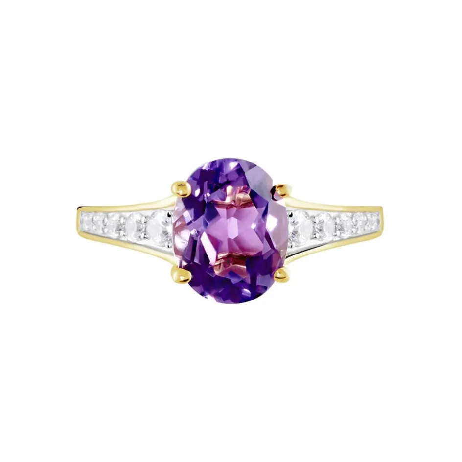 Outlet Histoire d'Or Bague Or Jaune Marie-camille Améthyste Oxydes De Zirconium or jaune amethyste violette