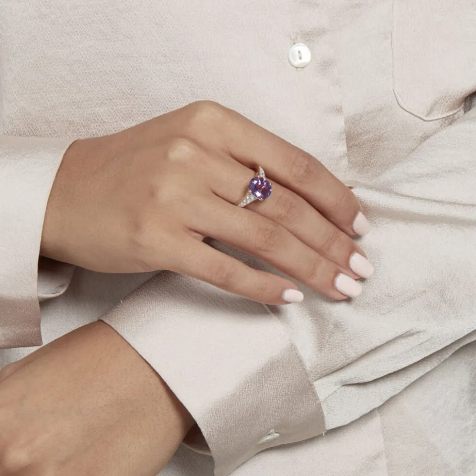 Outlet Histoire d'Or Bague Or Jaune Marie-camille Améthyste Oxydes De Zirconium or jaune amethyste violette