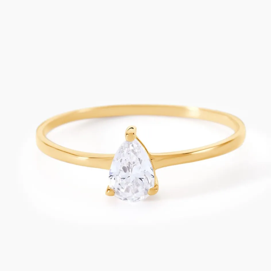 Discount Histoire d'Or Bague Or Jaune Solitaire Harrietta Oxyde De Zirconium
