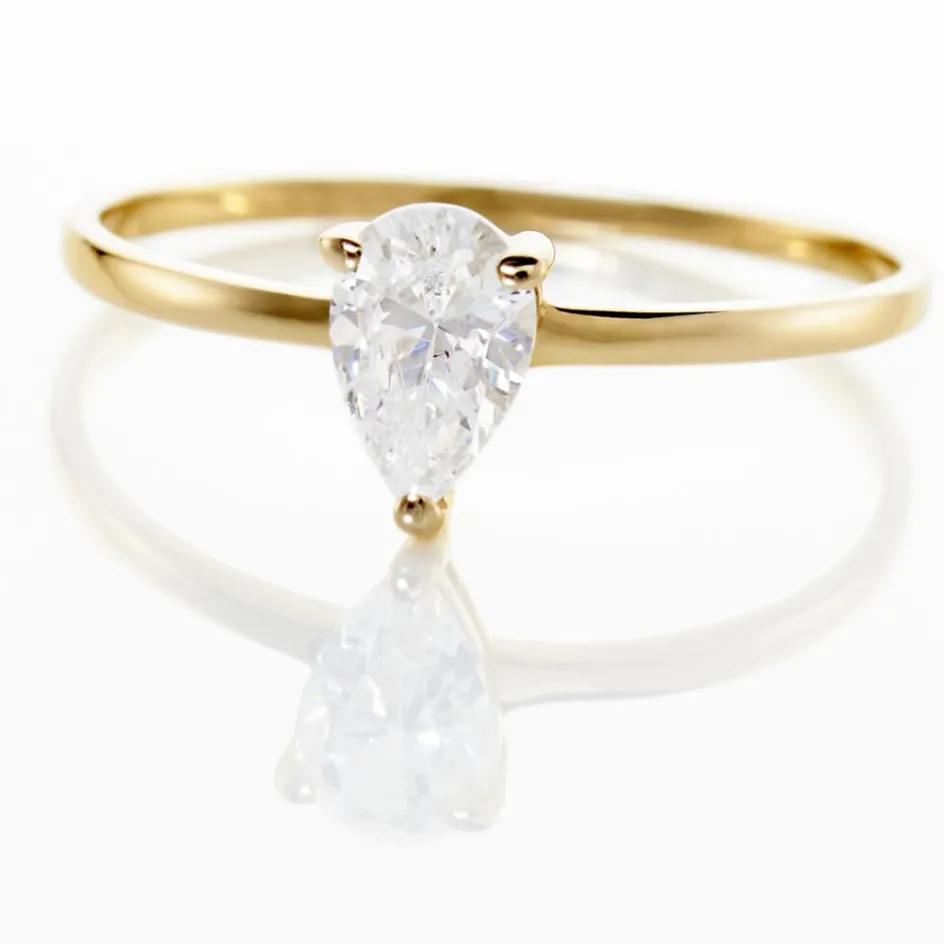 Discount Histoire d'Or Bague Or Jaune Solitaire Harrietta Oxyde De Zirconium