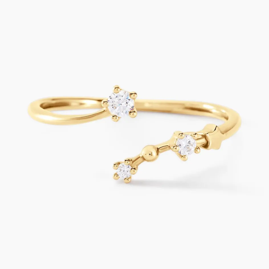 Outlet Histoire d'Or Bague Orion Or Jaune Oxyde De Zirconium