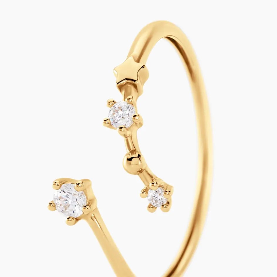 Outlet Histoire d'Or Bague Orion Or Jaune Oxyde De Zirconium