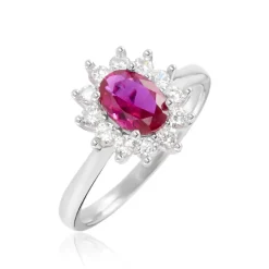 Histoire d'Or Bague Perez Argent Blanc Oxyde De Zirconium argent blanc oxyde rouge