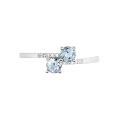 Online Histoire d'Or Bague Pollie Or Blanc Topaze Bleu Sky Oxyde De Zirconium