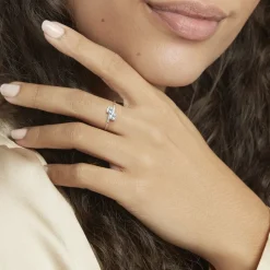 Online Histoire d'Or Bague Pollie Or Blanc Topaze Bleu Sky Oxyde De Zirconium