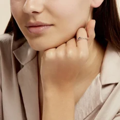 Online Histoire d'Or Bague Rosalyne Or Blanc Saphir Et Diamant