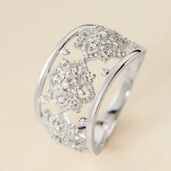 Online Histoire d'Or Bague Rosée Or Blanc Diamant