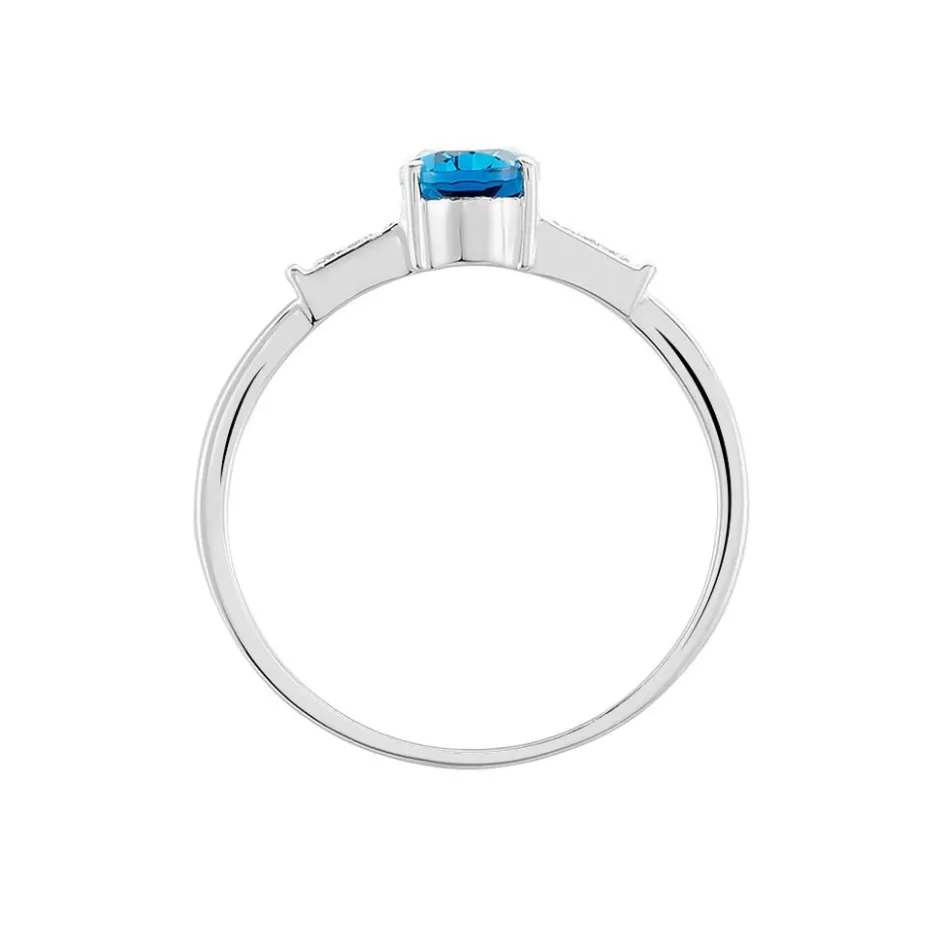 Sale Histoire d'Or Bague Royanne Or Blanc Topaze Et Oxyde De Zirconium