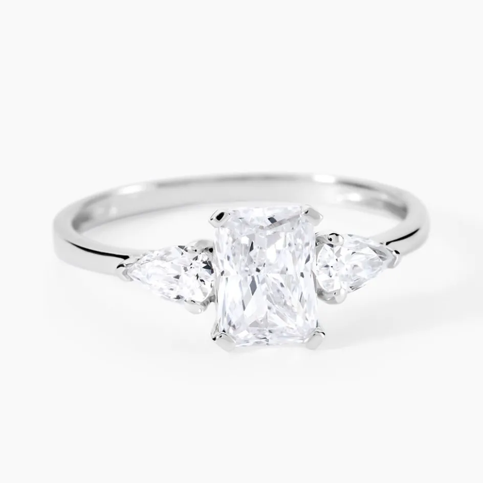 Sale Histoire d'Or Bague Saelle Or Blanc Oxyde De Zirconium