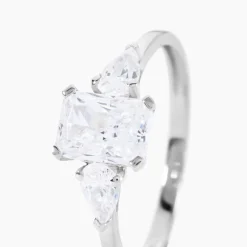 Sale Histoire d'Or Bague Saelle Or Blanc Oxyde De Zirconium