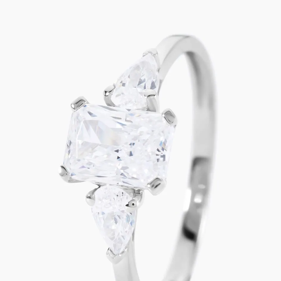 Sale Histoire d'Or Bague Saelle Or Blanc Oxyde De Zirconium