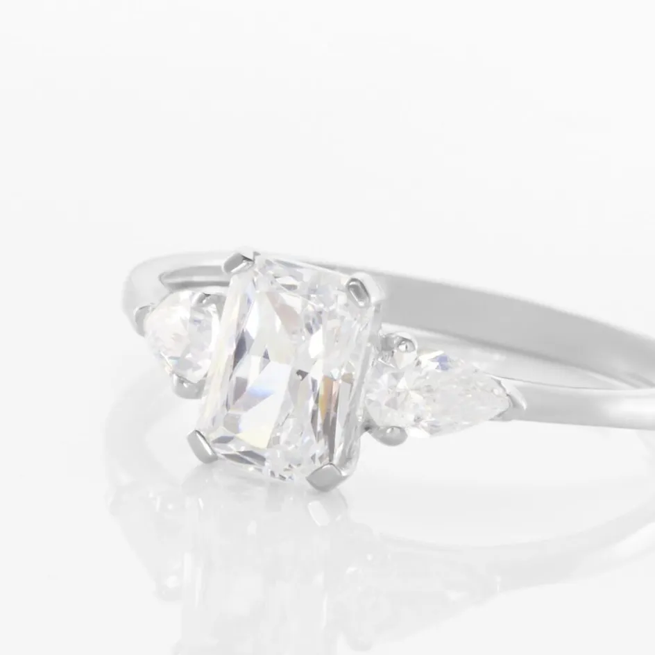 Sale Histoire d'Or Bague Saelle Or Blanc Oxyde De Zirconium