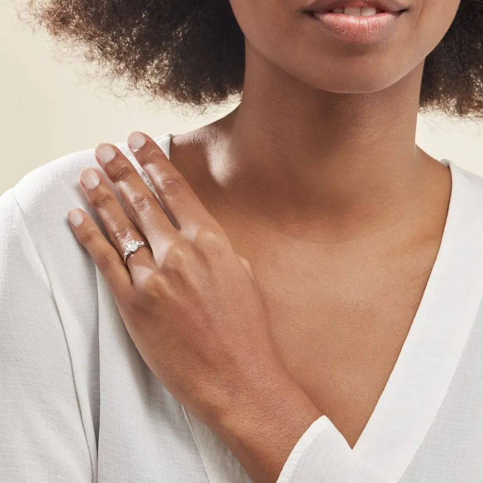 Sale Histoire d'Or Bague Saelle Or Blanc Oxyde De Zirconium