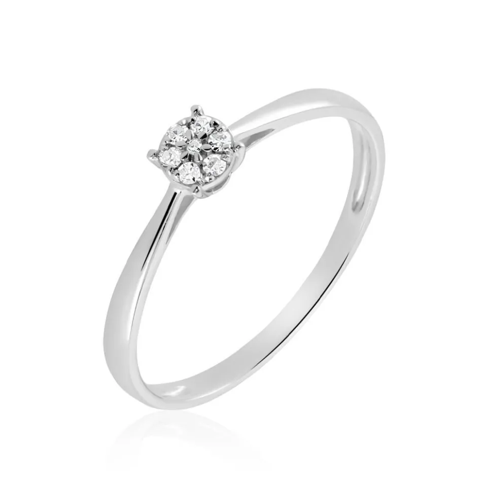 Outlet Histoire d'Or Bague Saranna Or Blanc Diamant Blanc