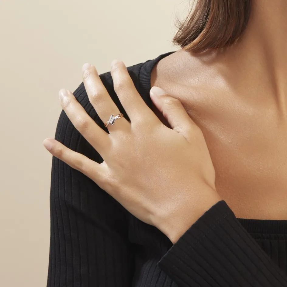 Outlet Histoire d'Or Bague Sharron Or Bicolore Diamant Blanc