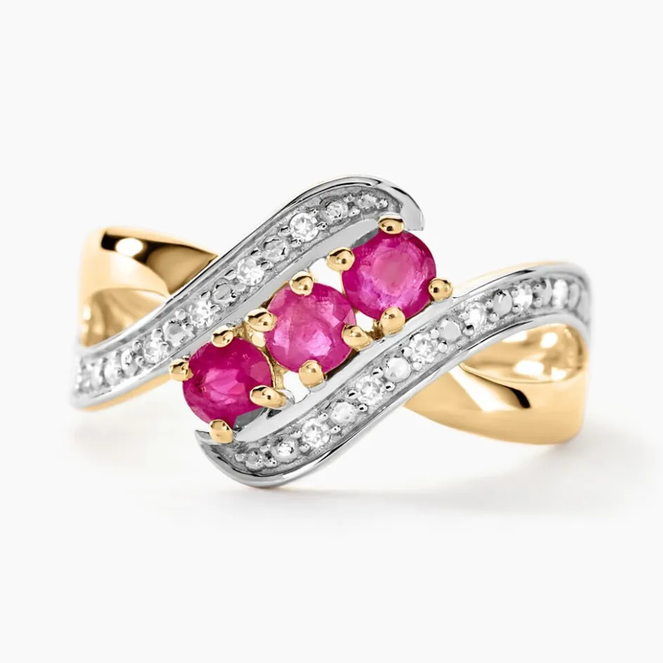 Histoire d'Or Bague Simma Or Jaune Diamant Et Rubis* Bagues|Bagues Avec Pierre