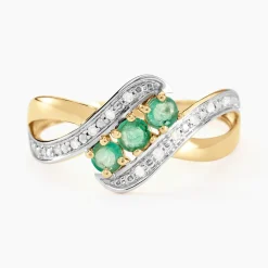 Histoire d'Or Bague Simma Or Jaune Diamant Et Emeraude* Bagues|Bagues Avec Pierre
