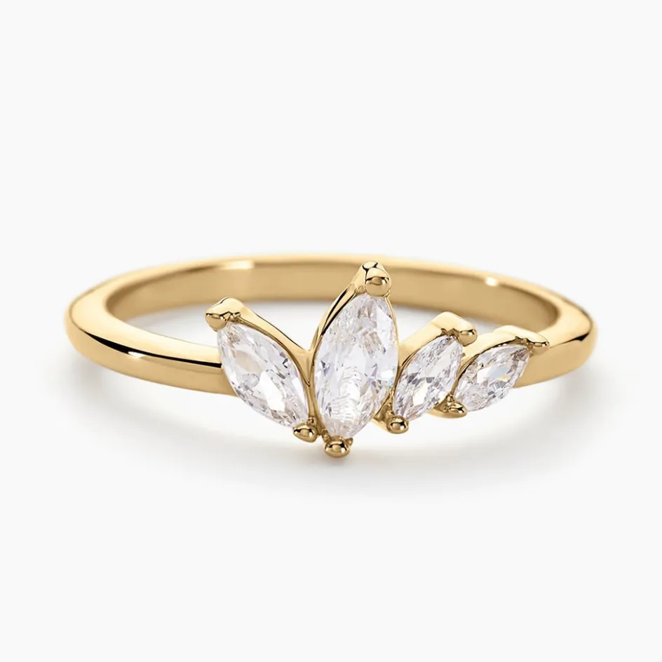 Outlet Histoire d'Or Bague Siona Plaque Or Jaune Oxyde De Zirconium