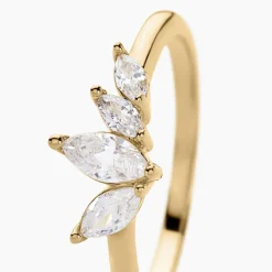 Outlet Histoire d'Or Bague Siona Plaque Or Jaune Oxyde De Zirconium