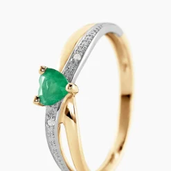 Clearance Histoire d'Or Bague Skylar Or Bicolore Emeraude Diamant or bicolore émeraude