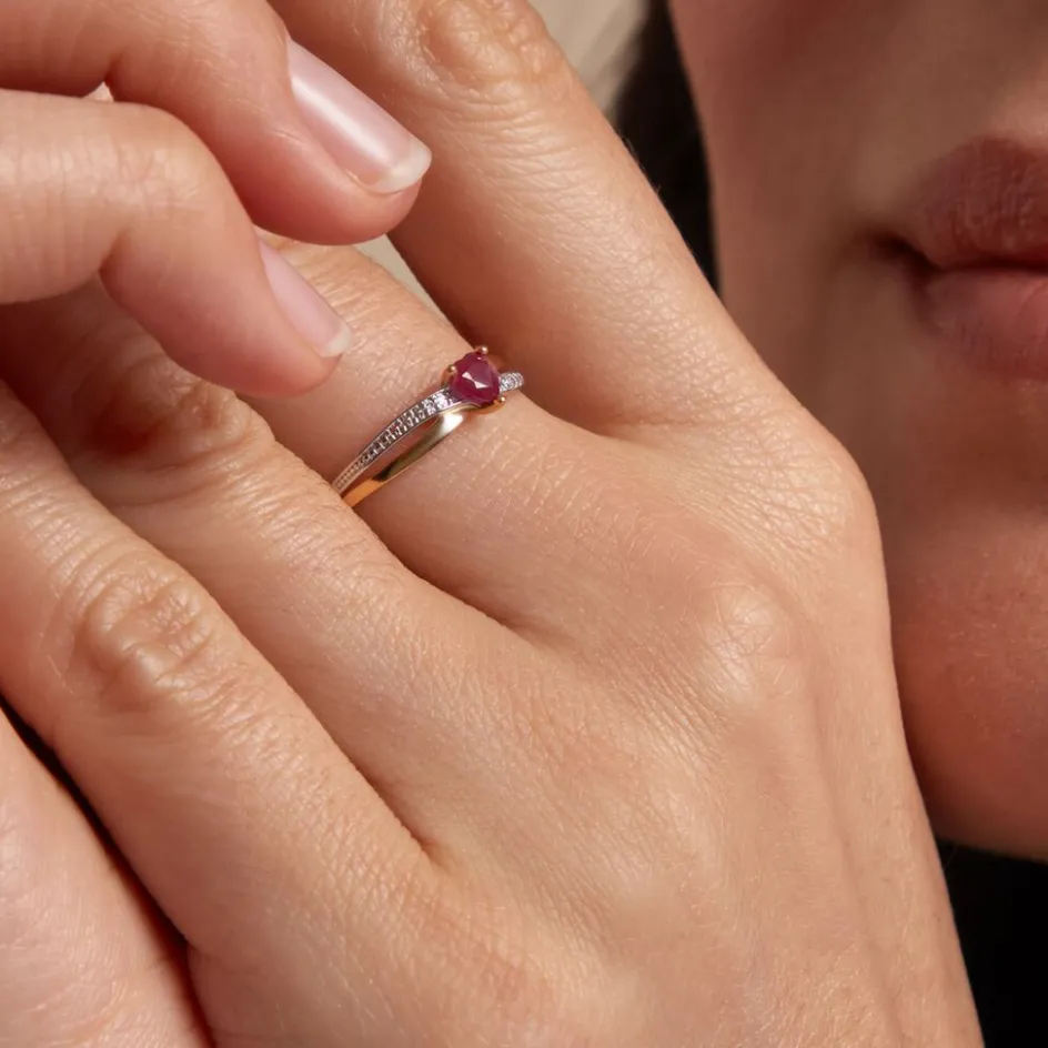 Online Histoire d'Or Bague Skylar Or Bicolore Rubis Diamant