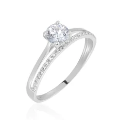 Outlet Histoire d'Or Bague Solitaire Anatoline De Zirconium or blanc oxyde