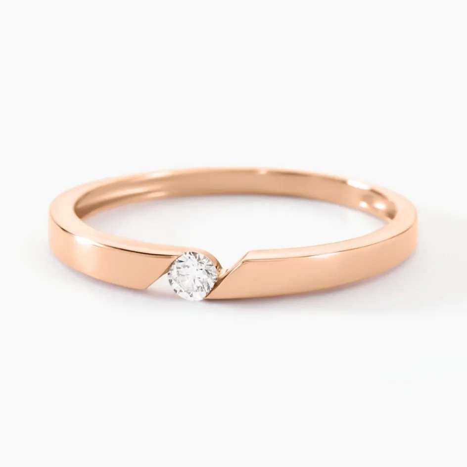 Outlet Histoire d'Or Bague Solitaire Anilie Or Rose Diamant