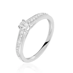 Clearance Histoire d'Or Bague Solitaire Aramis Or Blanc Diamant
