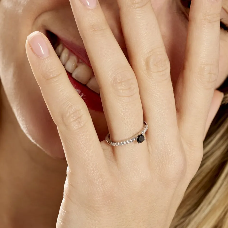 Discount Histoire d'Or Bague Solitaire Argent Blanc Quitteri Oxyde De Zirconium