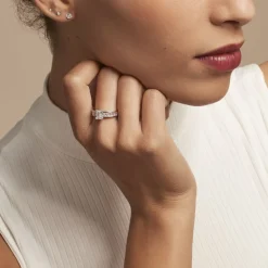 Discount Histoire d'Or Bague Solitaire Aronn Argent Blanc Oxyde De Zirconium