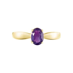 New Histoire d'Or Bague Solitaire Arzula Or Jaune Amethyste or jaune amethyste violette