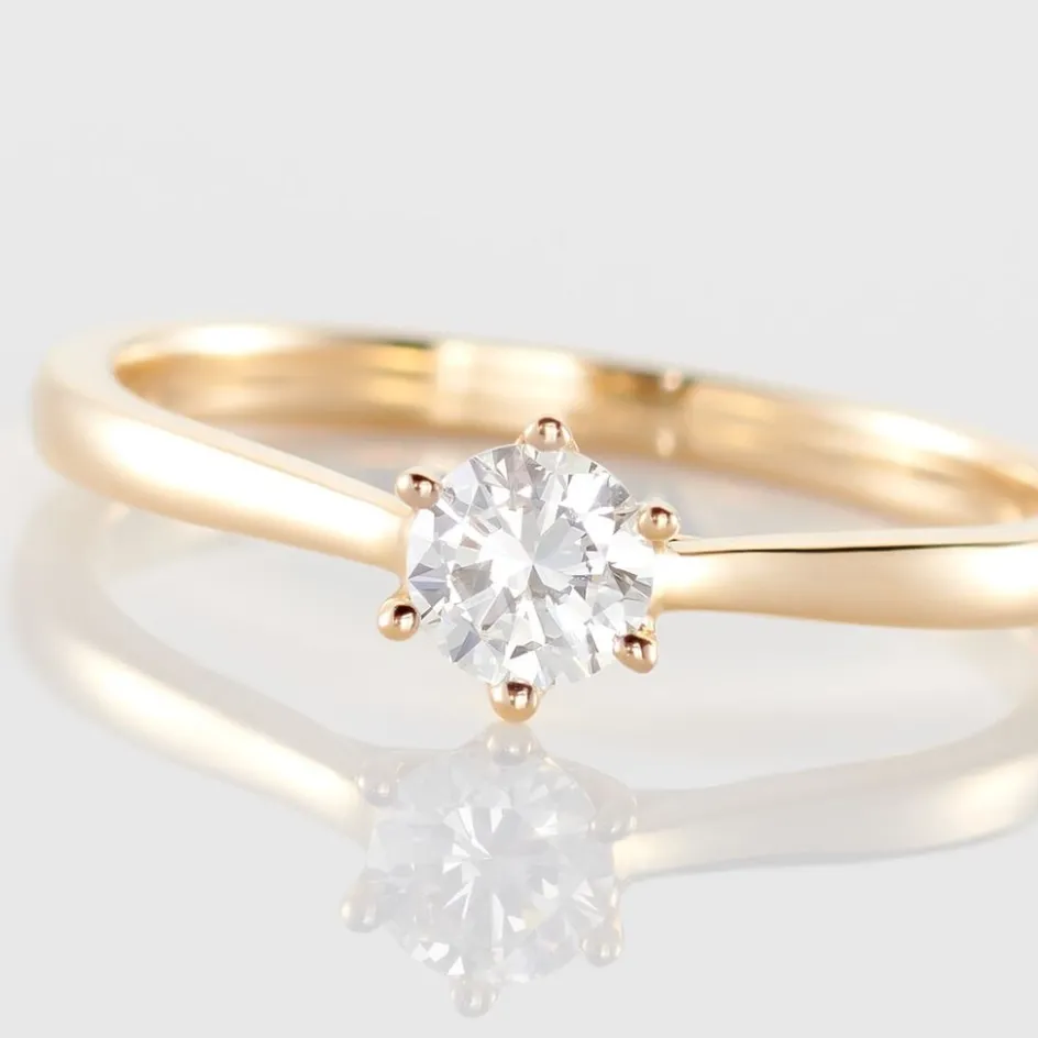 New Histoire d'Or Bague Solitaire Athena or jaune diamant