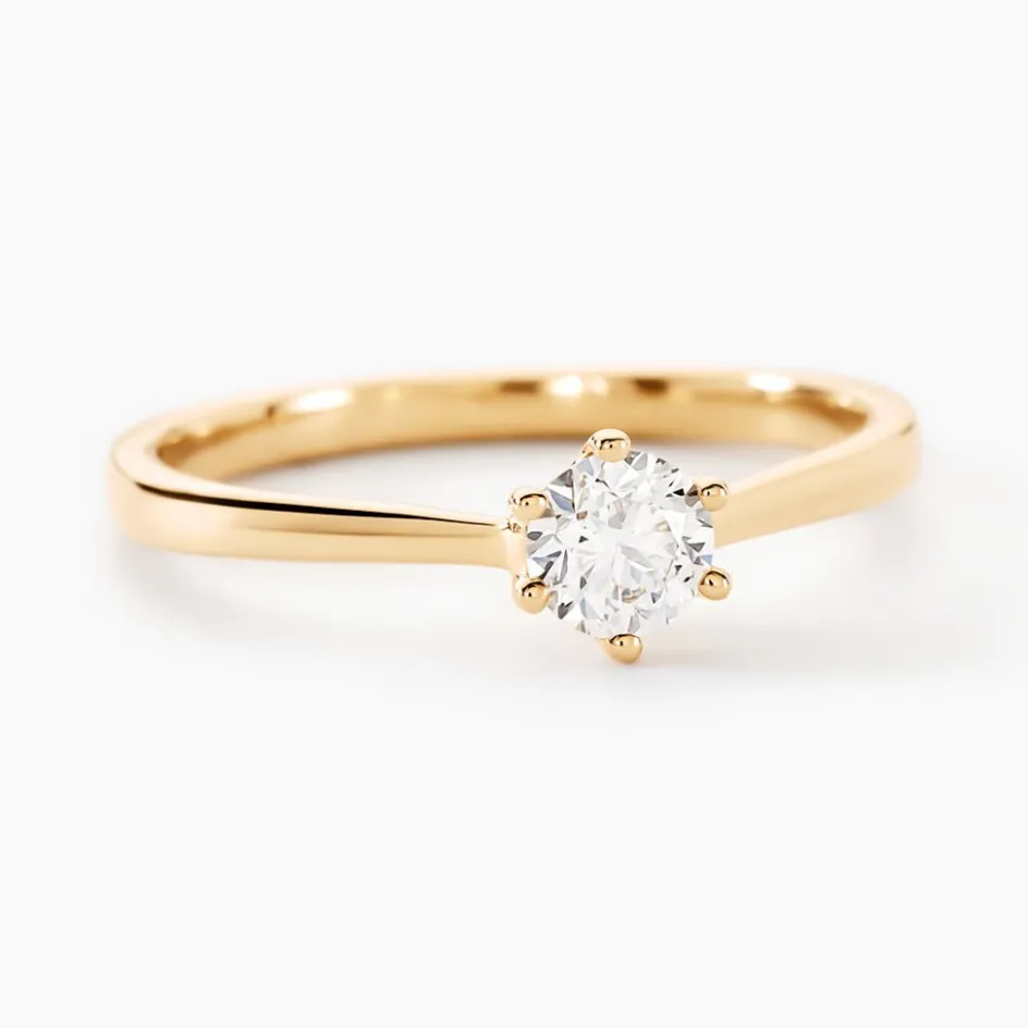 Histoire d'Or Bague Solitaire Athena or jaune diamant