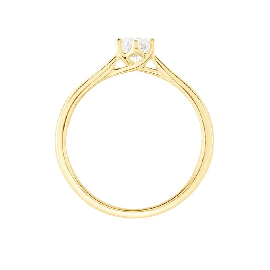 Histoire d'Or Bague Solitaire Athena or jaune diamant