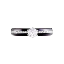Discount Histoire d'Or Bague Solitaire Ceramik Design Argent  Oxyde De Zirconium Et Céramique