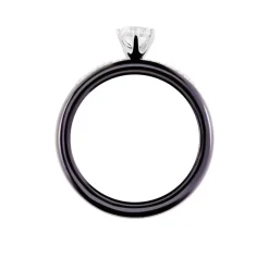 Discount Histoire d'Or Bague Solitaire Ceramik Design Argent Oxyde De Zirconium Et Céramique