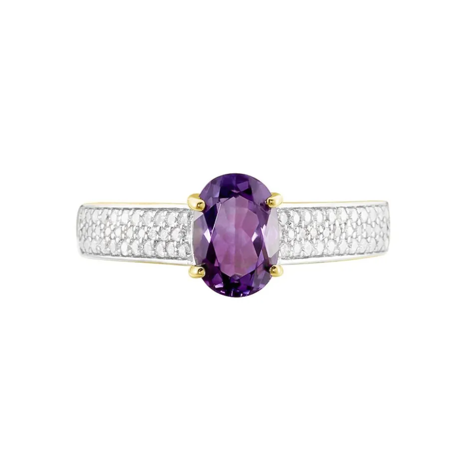 Histoire d'Or Bague Solitaire Crista Or Jauneamethyste Et Oxyde* Bagues|Bagues Avec Pierre