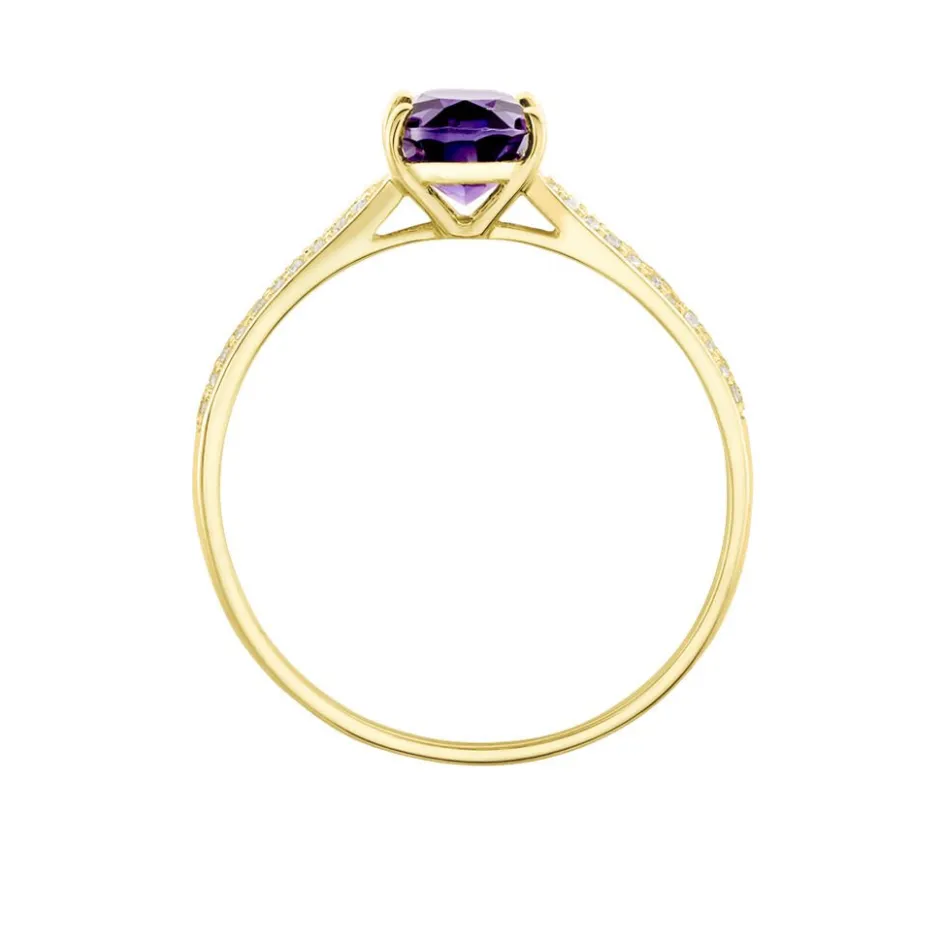 Histoire d'Or Bague Solitaire Crista Or Jauneamethyste Et Oxyde* Bagues|Bagues Avec Pierre