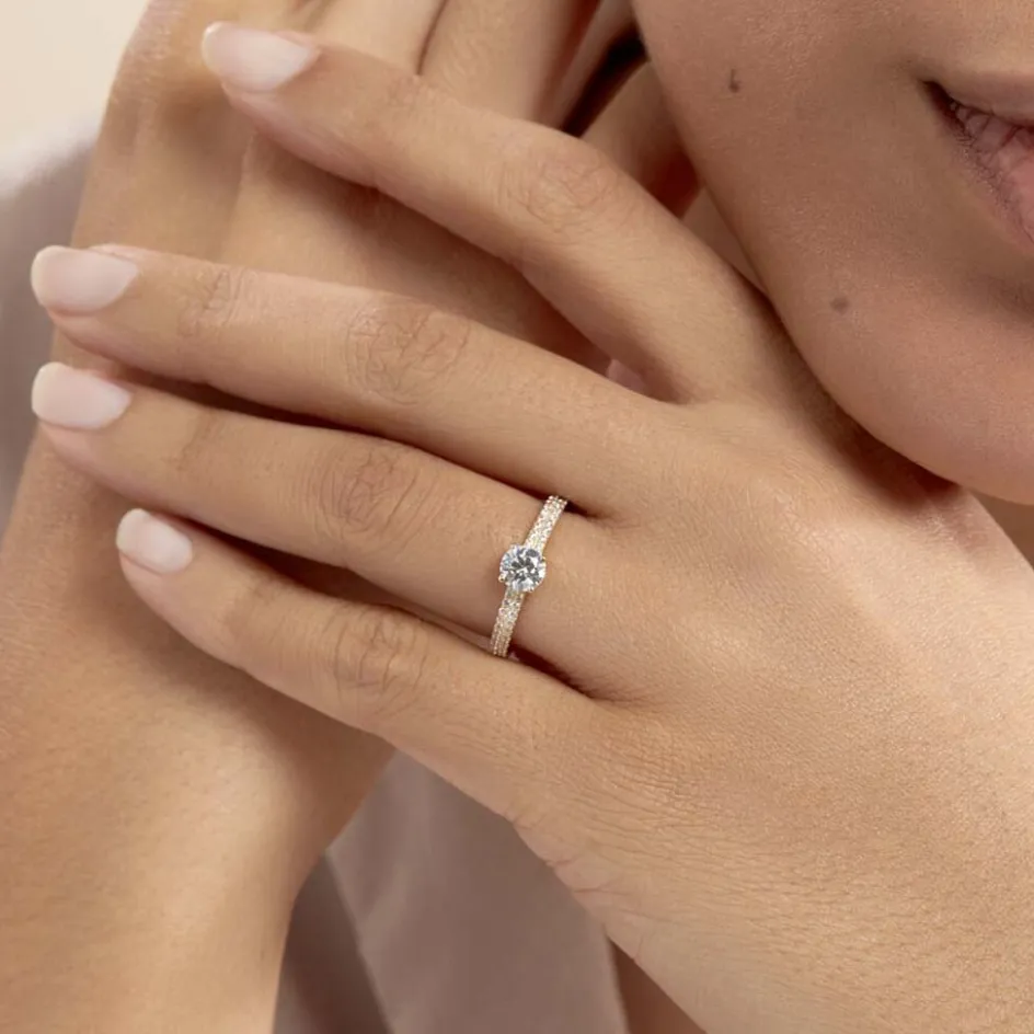 Histoire d'Or Bague Solitaire Dayna De Zirconium or jaune oxyde