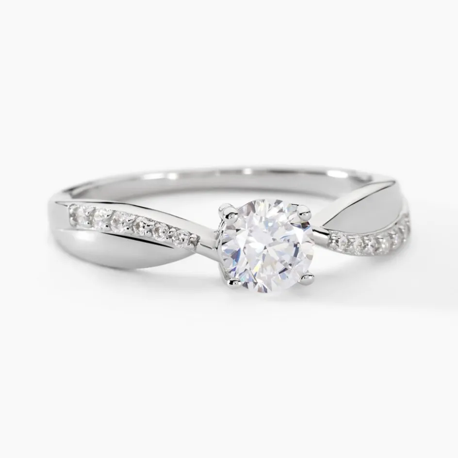 Outlet Histoire d'Or Bague Solitaire Doralicia Argent Blanc Oxyde De Zirconium