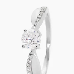 Outlet Histoire d'Or Bague Solitaire Doralicia Argent Blanc Oxyde De Zirconium