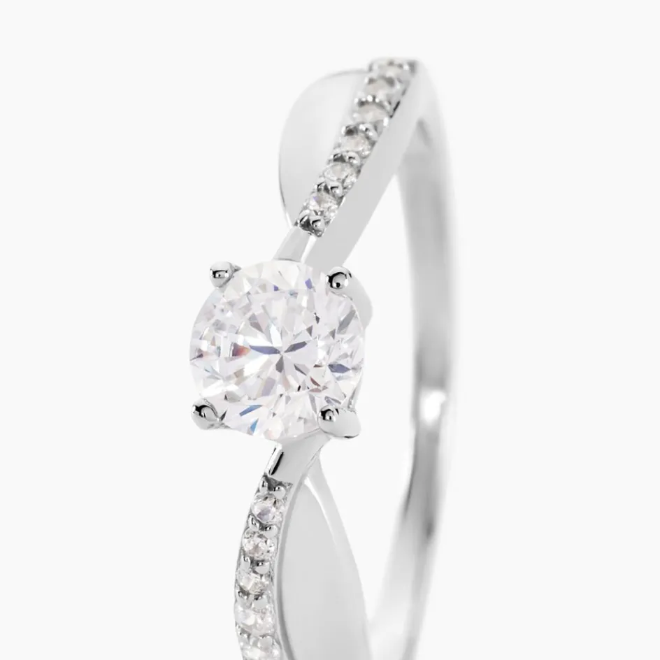 Outlet Histoire d'Or Bague Solitaire Doralicia Argent Blanc Oxyde De Zirconium